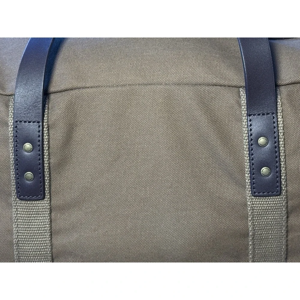 Lands End Waxed Canvas Duffle Bag Brown Heavy Duty Travel Vacation Gym